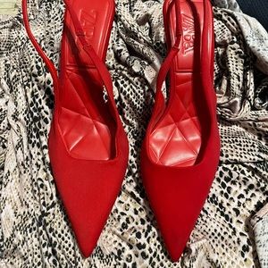 Zara red sling back heel
